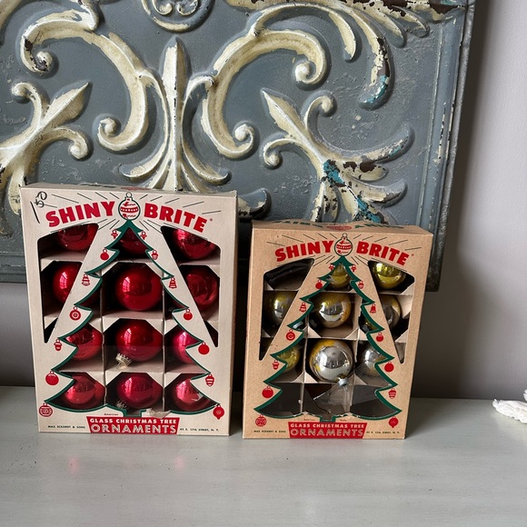 shiny brite Holiday Vintage Shiny Brite Boxes And Ornaments Poshmark
